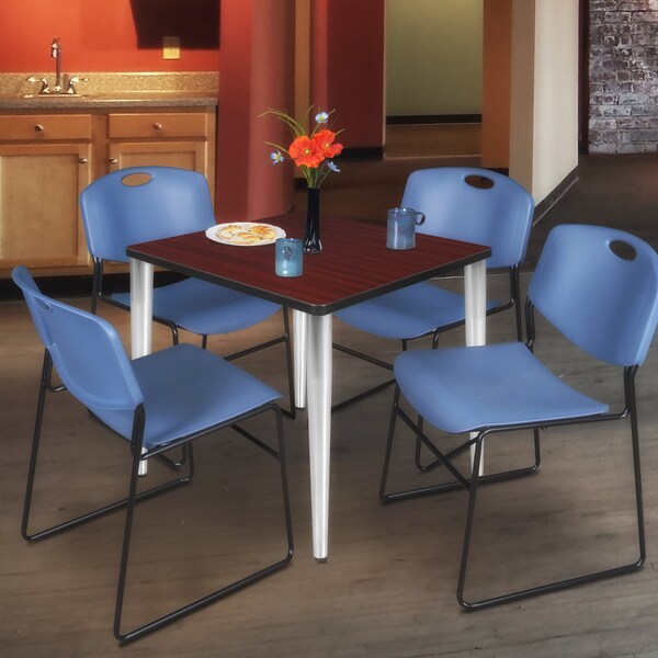 Regency Kahlo Square Table & Chair Sets, 30 W, 30 L, 29 H, Wood, Metal, Polypropylene Top, Mahogany - TPL3030MHCM44BE