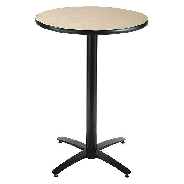 Kfi Round KFI 42in Natural Breakroom Table with Arched X Base, Commercial Grade, Made in the USA, 42 W - T42RD-B2125-38-NA