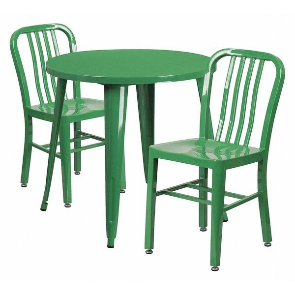 Flash Furniture Green Metal Set, 30RD - CH-51090TH-2-18VRT-GN-GG