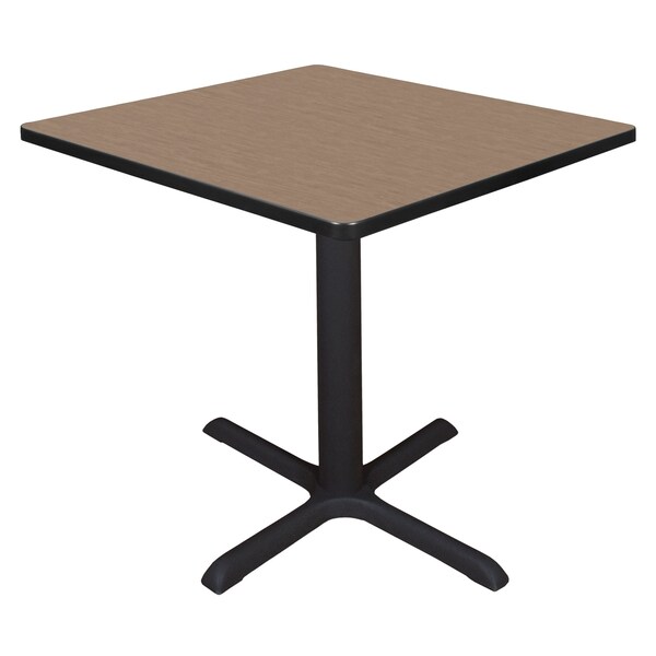 Regency Square Cain Small X-Base Breakroom Table, 30 in W, 30 in L, Noble Oak - TB3030NO