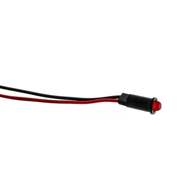 Indicadores de montaje en panel de luz LED Dialight, montaje en panel rojo, cable de 14 pulgadas sin PVC - 558-0101-027F