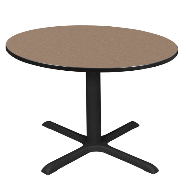 Regency Round Cain Large X-Base Breakroom Table, 48 in W, 48 in L, Noble Oak - TB48RNDNO