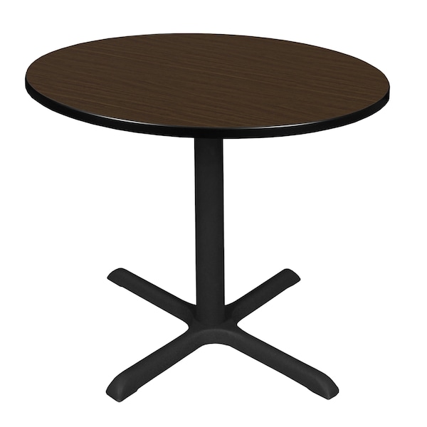 Regency Round Cain Medium X-Base Breakroom Table, 36 in W, 36 in L, Neo Walnut - TB36RNDNW