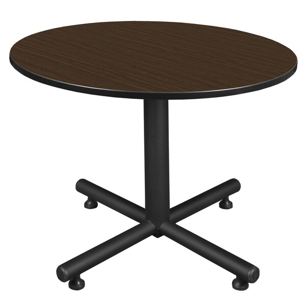 Regency Round Kobe X-Base Breakroom Table, 48 in W, 48 in L, Neo Walnut - TKB48RNDNW