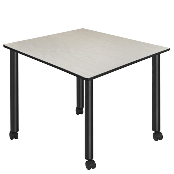 Regency Kee Mobile Tables, 48 W, 48 L, 29 H, Wood, Metal Top, Maple - TBMC4848PLBK