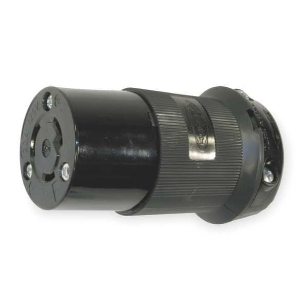 Hubbell 20A Locking Connector 2P 3W 125VAC L5-20R BK - HBL2313BK