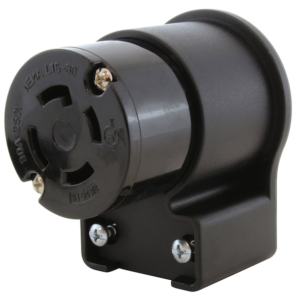 Ac Works NEMA L15-30R 3-Phase 30A 250V Elbow 4-Prong Locking Female Connector with UL, C-UL Approval - ASEL1530R