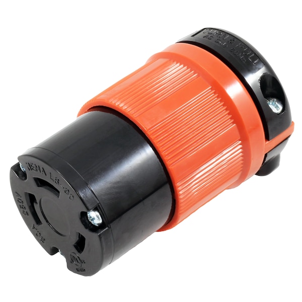 Ac Works NEMA L6-30R 30A 250V 3-Prong Locking Female Connector with UL, C-UL Approval in Orange - ASL630R