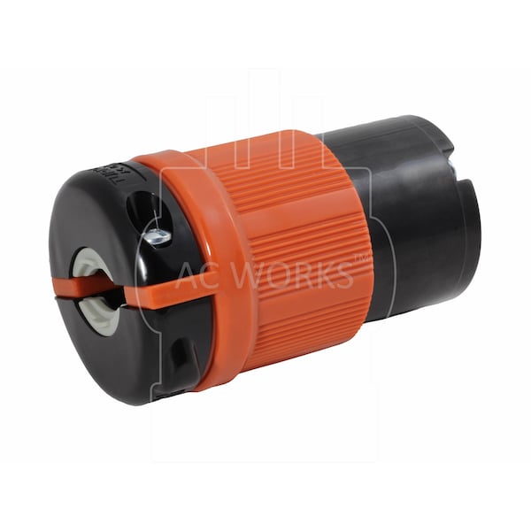 Ac Works NEMA L6-30R 30A 250V 3-Prong Locking Female Connector with UL, C-UL Approval in Orange - ASL630R
