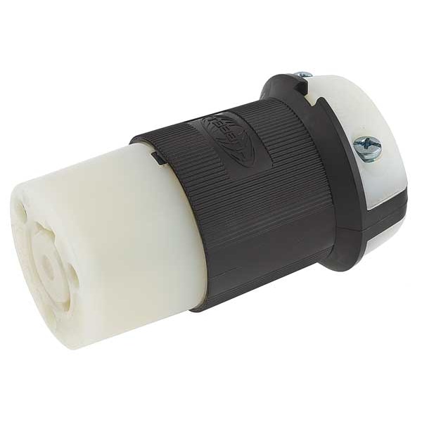 Hubbell 20A Twist-Lock Connector 2P 3W 277VAC L7-20R BK/WT - HBL2333