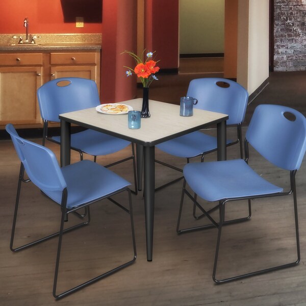 Regency Kahlo Square Table & Chair Sets, 36 W, 36 L, 29 H, Wood, Metal, Polypropylene Top, Maple - TPL3636PLBK44BE