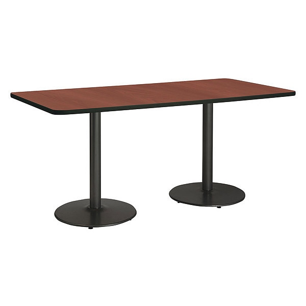 Kfi Rectangle Ped Table, Mahogany/Black, 42"x96"x29", 96" W, 42" L, 29" (Cafe Height) H, HPL Top - T4296-B1922-BK-MH