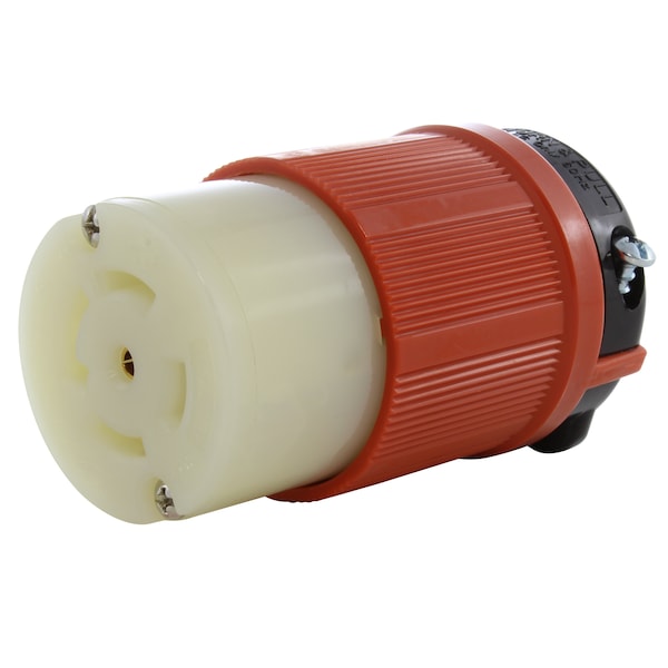 Ac Works NEMA L21-30R 30A 3-Phase 120/208V 3PY, 5-Wire Locking Female UL, C-UL Approval in Orange - ASL2130R