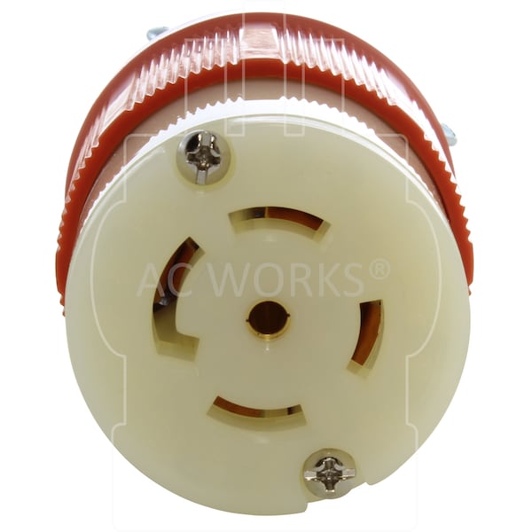 Ac Works NEMA L21-30R 30A 3-Phase 120/208V 3PY, 5-Wire Locking Female UL, C-UL Approval in Orange - ASL2130R