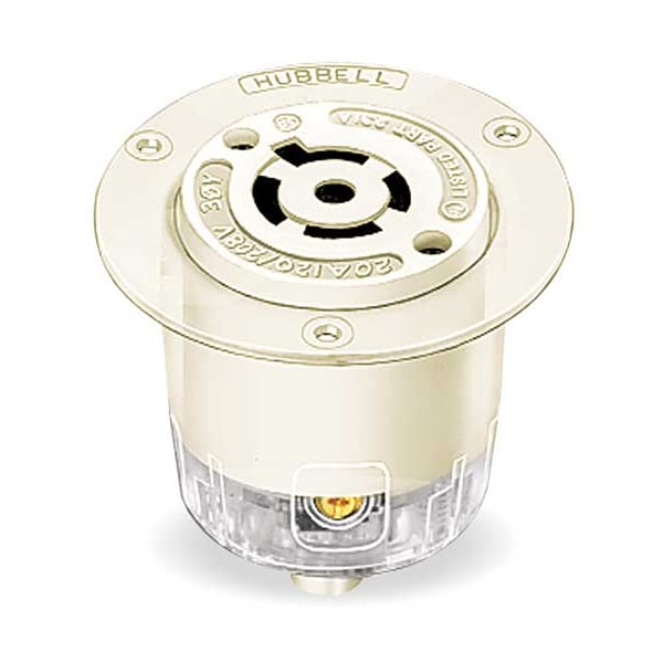 Hubbell 20A Flanged Locking Receptacle 4P 5W 120/208VAC - HBL2516