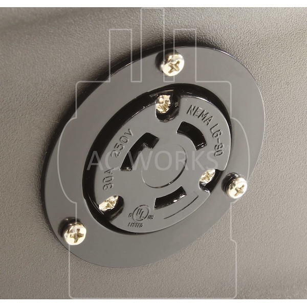 Ac Works 30A 250V L6-30R Flanged Outlet UL and C-UL Listed - ASOUL630R