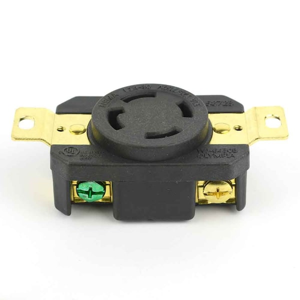 Superior Electric Twist Lock Wall Mount Electrical Receptacle 4 Wire, 30 Amps, 125/250V, NEMA L14-30R - YGP027F