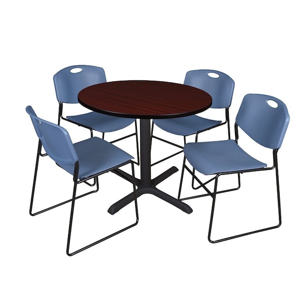 Cain Round Tables > Breakroom Tables > Cain Round Table & Chair Sets, Wood|Metal|Polypropylene Top - TB42RNDMH44BE