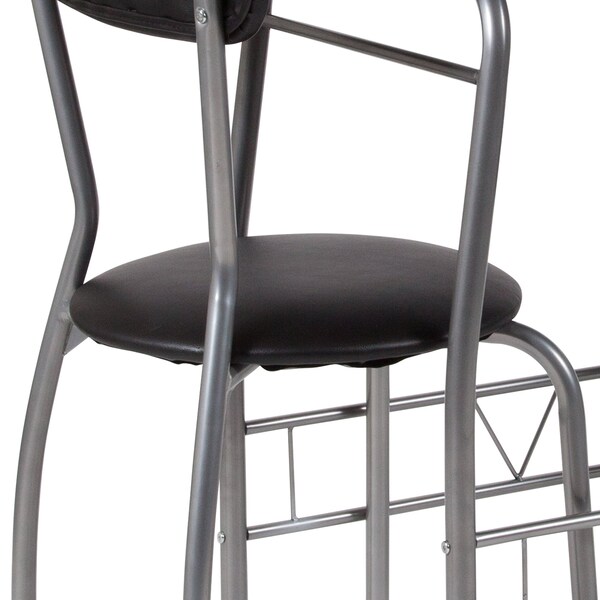 Flash Furniture Oval Bistro Table, 19.75" W, 35.5" L, 29.5" H, Glass Top, Black - XM-JM-A0278-1-2-BK-GG