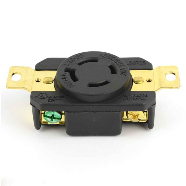 Superior Electric Twist Lock Wall Mount Electrical Receptacle 4 Wire, 20 Amps, 125/250V, NEMA L14-20R - YGP025F