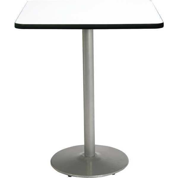 Kfi Square Bistro Table, 30" W, 42" (Bar Height) H, Laminate Top, Crisp Linen - T30SQ-B1917-SL-CL-38