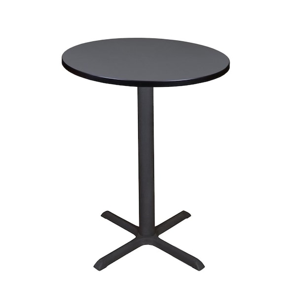 Cain Round Tables > Breakroom Tables > Cain CafÃ© Tables, 30 W, 30 L, 42 H, Wood|Metal Top, Grey - TCB30RNDGY