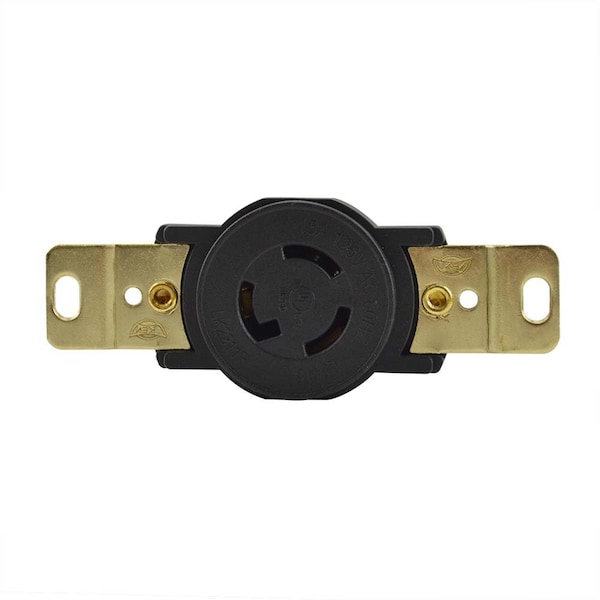 Superior Electric Twist Lock Wall Mount Electrical Receptacle, 3P 15A 125V - NEMA L5-15R - YGP029F