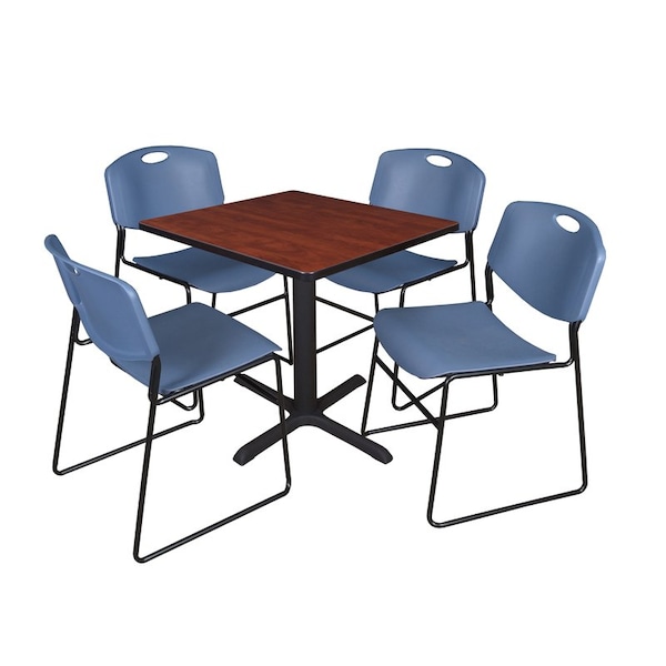Cain Square Tables > Breakroom Tables > Cain Square Table & Chair Sets, Wood|Metal|Polypropylene Top - TB3030CH44BE