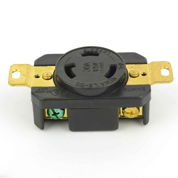 Superior Electric Twist Lock Wall Mount Electrical Receptacle 3 Wire, 30 Amps, 125V, NEMA L5-30R - YGP024F