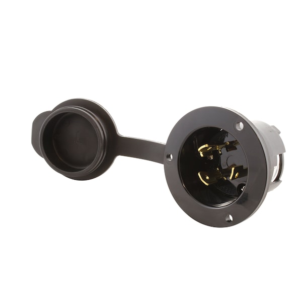 Ac Works 30A 250V L6-30P Power Input Inlet UL and C-UL Listed with Weather Cover - ASINL630P-FC