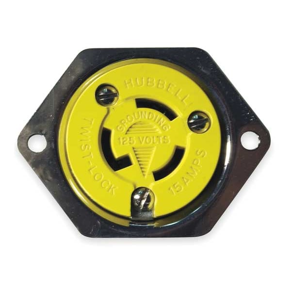 Hubbell 15A Marine Flanged Locking Receptacle 2P 3W 125VAC - HBL47CM15