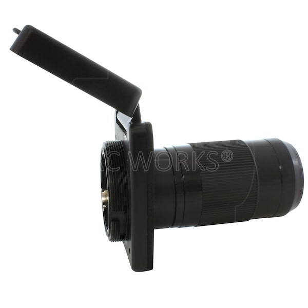 Ac Works 50A Locking 4-Wire SS2-50 RV/Marine Inlet in Black with Cover - RVINSS2-BK