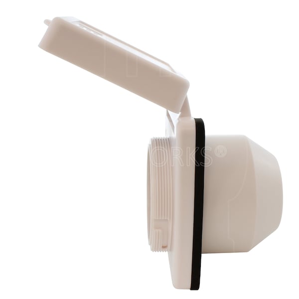 Ac Works 30A 125V L5-30P RV/Marine Power Input Inlet in White With Cover - RVINL530-WT