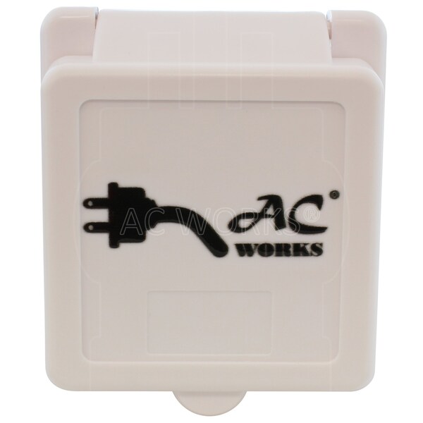 Ac Works 30A 125V L5-30P RV/Marine Power Input Inlet in White With Cover - RVINL530-WT