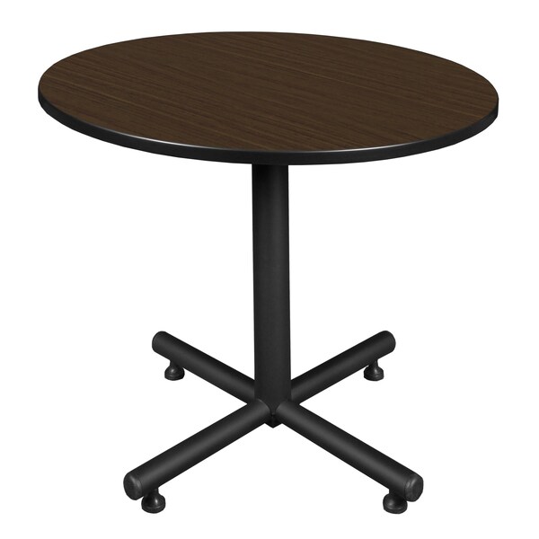 Regency Round Kobe X-Base Breakroom Table, 42 in W, 42 in L, Neo Walnut - TKB42RNDNW