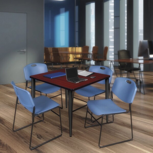 Regency Kahlo Square Table & Chair Sets, 48 W, 48 L, 29 H, Wood, Metal, Polypropylene Top, Mahogany - TPL4848MHBK44BE