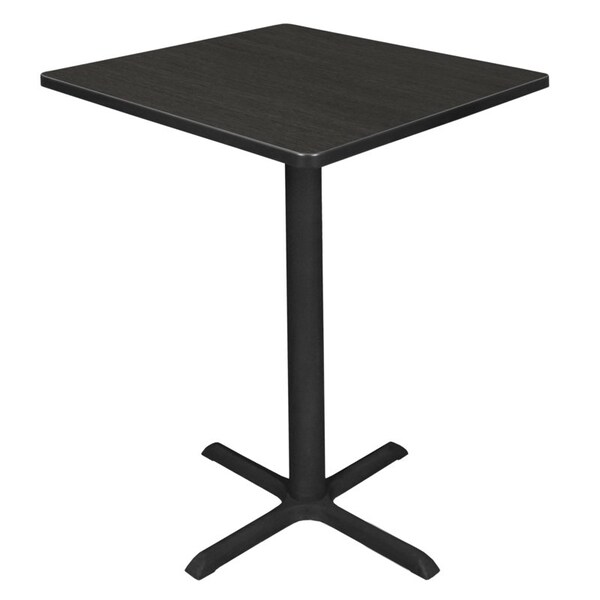 Regency Cain Cafe Tables, 30 W, 30 L, 42 H, Wood, Metal Top, Ash Grey - TCB3030AG
