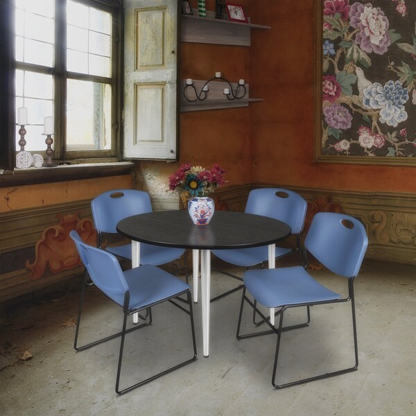 Regency Kahlo Round Table & Chair Sets, 48 W, 48 L, 29 H, Wood, Metal, Polypropylene Top, Ash Grey - TPL48RNDAGCM44BE