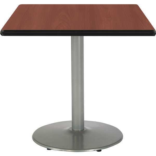 Kfi Square Pedestal Table, 42" W, 29" (Cafe Height) H, Laminate Top, Mahogany - T42SQ-B1922-SL-MH