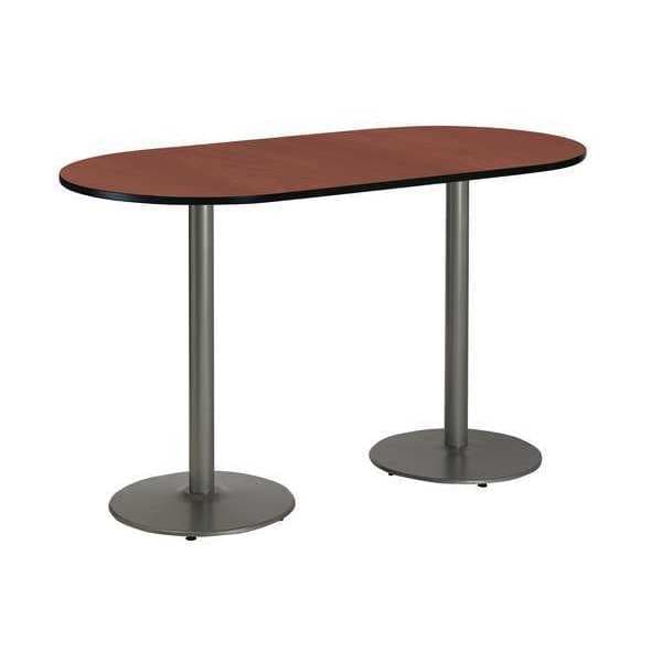 Kfi Racetrack Bistro Table, 72" W, 42" (Bar Height) H, Laminate Top, Mahogany - T3672R-B1922-SL-MH-38