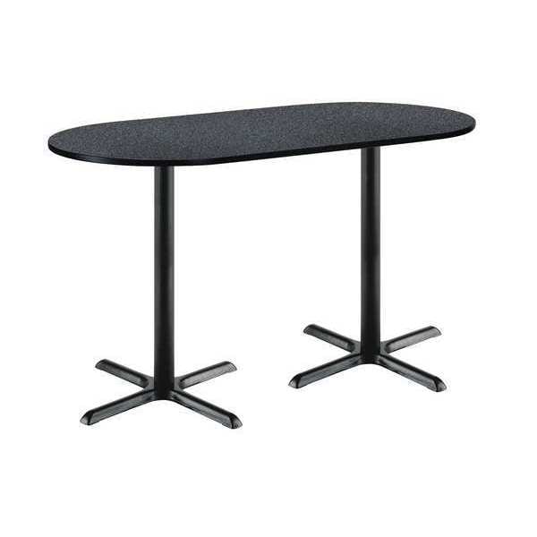 Kfi Racetrack Bistro Table, 72" W, 42" (Bar Height) H, Laminate Top, Graphite Nebula - T3072R-B2015-BK-GRN-38