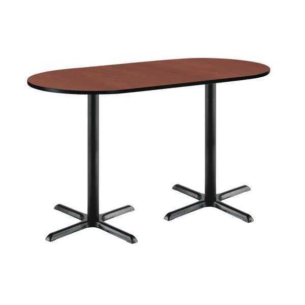 Kfi Racetrack Bistro Table, 72" W, 42" (Bar Height) H, Mahogany - T3072R-B2015-BK-MH-38