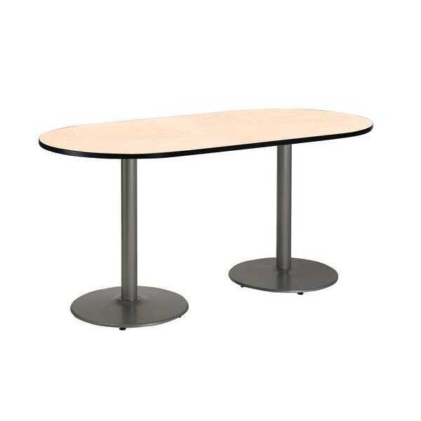 Kfi Racetrack RaceTrack Table, 72" W, 29" (Cafe Height) H, Laminate Top, Natural - T3072R-B1917-SL-NA