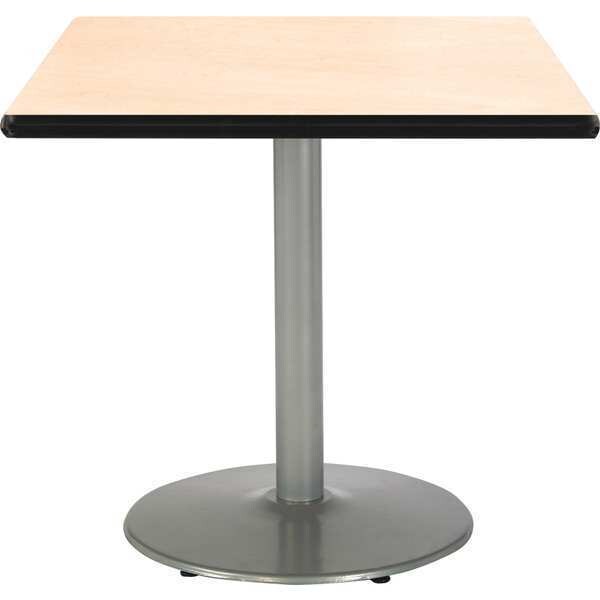 Kfi Square Pedestal Table, 36" W, 29" (Cafe Height) H, Laminate Top, Natural - T36SQ-B1922-SL-NA