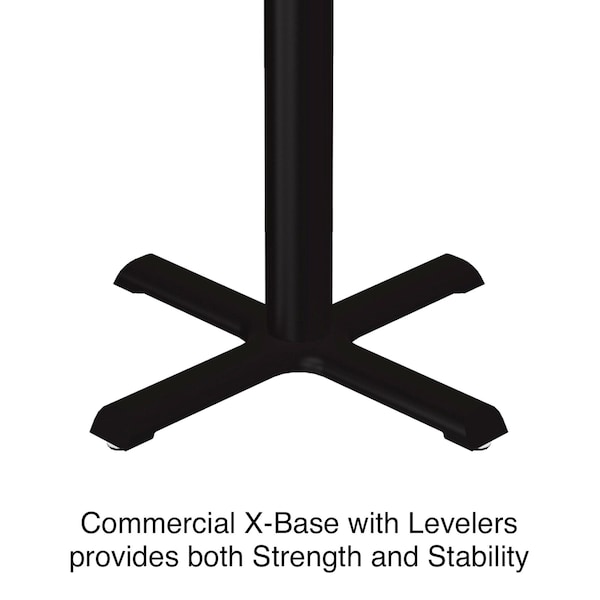 Correll Round Cafe Bistro and Breakroom Pedestal Table, 29" H, High Pressure Laminate Top, Gray Granite - BXT36R-15