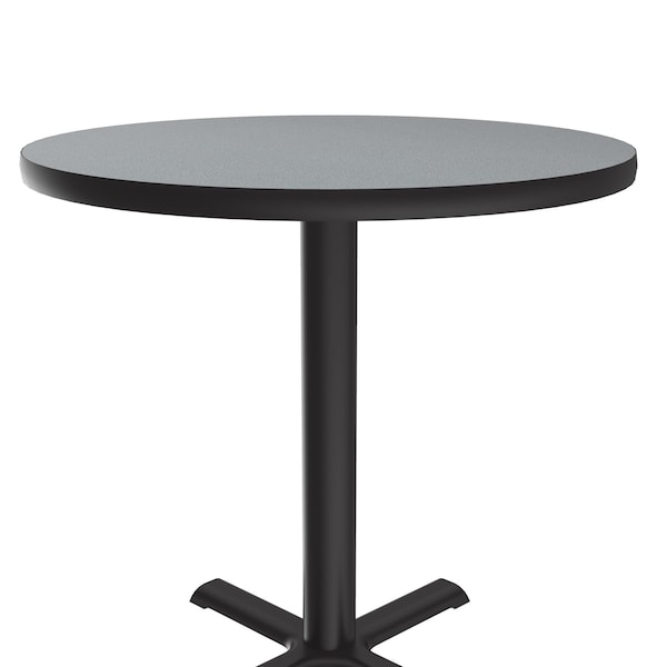 Correll Round Cafe Bistro and Breakroom Pedestal Table, 29" H, High Pressure Laminate Top, Gray Granite - BXT36R-15