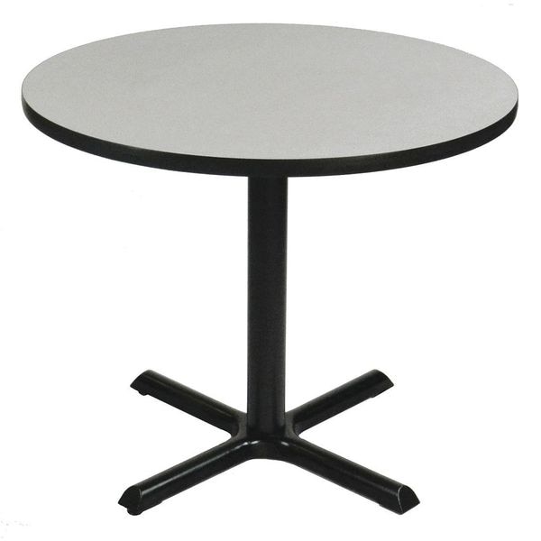 Correll Round Cafe Bistro and Breakroom Pedestal Table, 29" H, High Pressure Laminate Top, Gray Granite - BXT36R-15