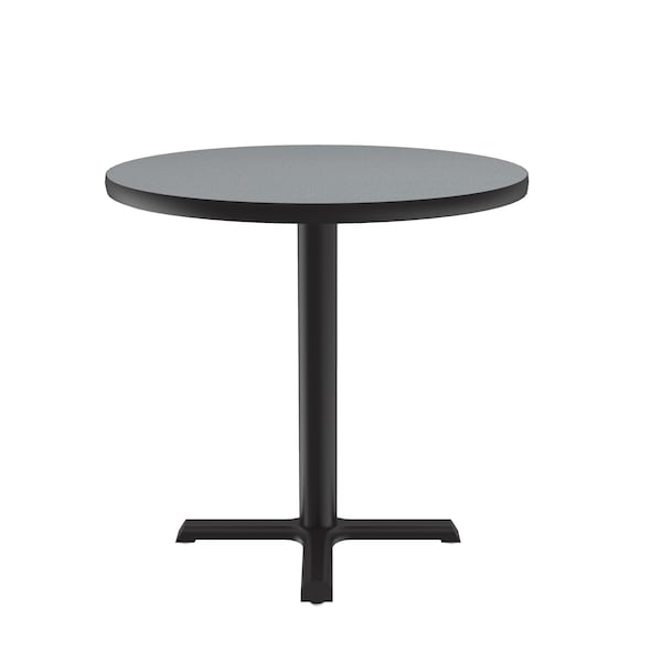 Correll Round Cafe Bistro and Breakroom Pedestal Table, 29" H, High Pressure Laminate Top, Gray Granite - BXT36R-15