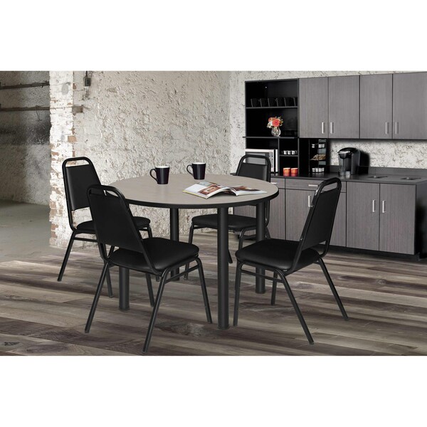 Kee Round Tables > Breakroom Tables > Kee Square & Round Tables, 42 W, 42 L, 29 H, Wood|Metal Top - TB42RNDPLBPBK