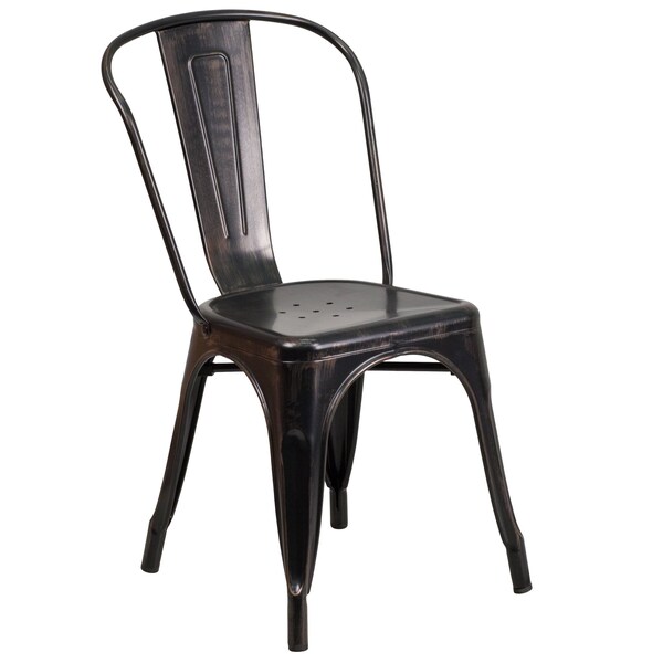 Flash Furniture Round 30" W, 30" L, 29.5" H, Metal Top, Gold - CH-51090TH-2-18CAFE-BQ-GG